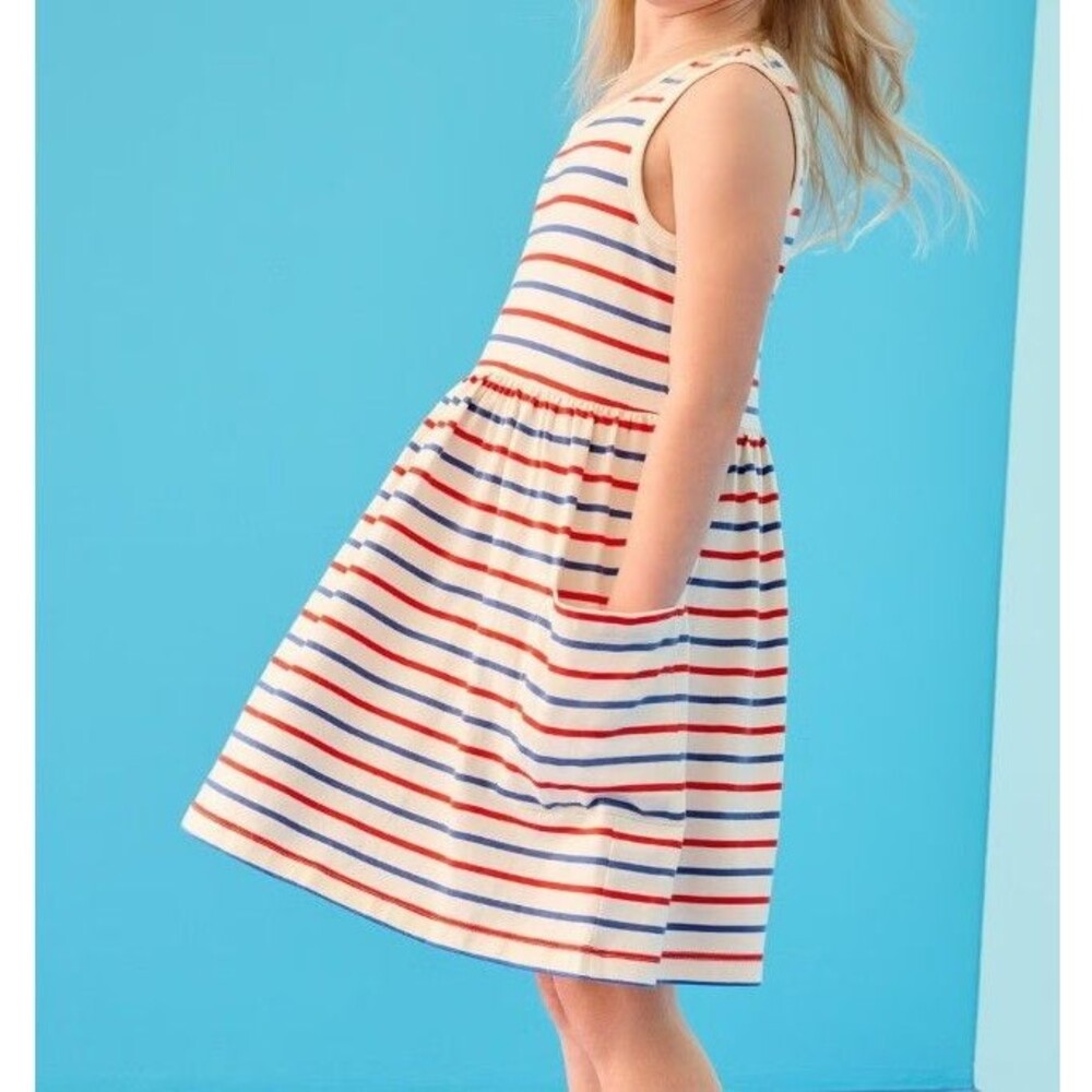 Hanna Andersson toddler girls Sleeveless Playground Dress with Pockets size 3